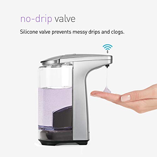 simplehuman 8 oz. Touch-Free Sensor Liquid Soap Pump Dispenser with Soap Sample,Brushed Nickel,(Pack of 6) - color: Brushed, size: 8 oz. Battery Operated (Pack of 6)