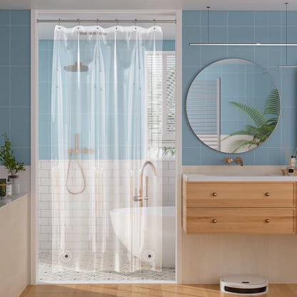 Titanker Shower Stall Curtain Liner, 36x72 Clear PEVA Lightweight Single Stall Narrow Shower Curtain for Bathroom with 2 Magnets and 6 Rustproof Grommet Holes - color: Clear, size: 36"W x 72"L (Pack of 1)
