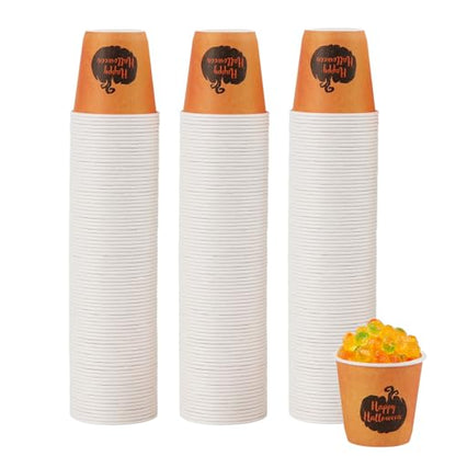Tamone 300 Pack Halloween Cups 3 oz Bathroom Cups, Small Mouthwash Cups, 3 oz Paper Cups Disposable,3oz Orange Paper Cups for Party, Picnic, BBQ, Travel, Home and Event - color: Orange