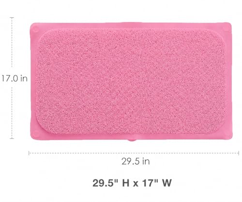 Home Expressions Non Slip with Suction Cups Loofah Bathmat 27"x15" & 29.5"X16.9", PVC Loofah Bathroom Mats, Loofah Mats for Shower and Bathroom, Quick Drying, (Pink 29.5"X16.9") - size: PINK 29.5"X16.9"