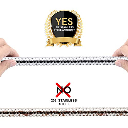 Blissland Shower Hose, 79 Inches Extra Long Stainless Steel Handheld Shower Head Hose with Brass Insert and Nut - Durable and Flexible(Chrome) - style: 79''Chrome