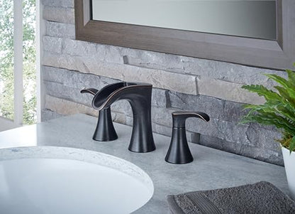 Pfister Brea Bathroom Sink Faucet, 8-Inch Widespread, 2-Handle, 3-Hole, Tuscan Bronze Finish, LF049BRYY - style: Widespread