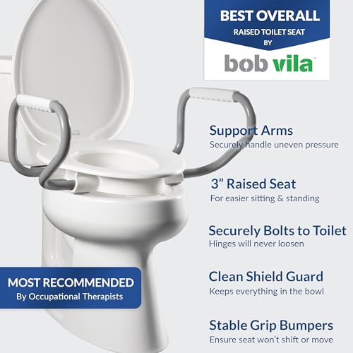 Bemis Assurance 3" Raised Toilet Seat with Handles, Round - size: Round, style: Raised Seat with Handles