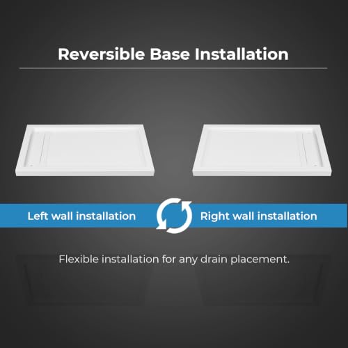 OVE Decors 54x32" Shower Base, White - size: 54 x 32, style: Side Drain