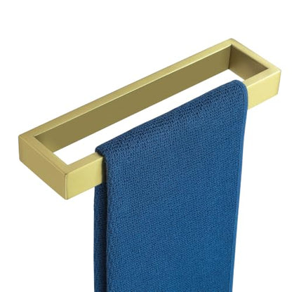 Sayayo Brushed Gold Towel Bar for Bathroom, 10 Inch Hand Towel Holder Wall Mount Square Towel Ring SUS304 Stainless Steel Towel Rack - color: Gold, size: 10 INCH