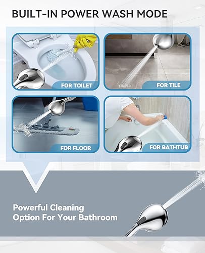 JDO Shower Head with Handheld, High Pressure Handheld Shower Head 9 Settings, Detachable Shower Head Set with Stainless Steel Hose and Shower Bracket (Chrome) - color: Chrome