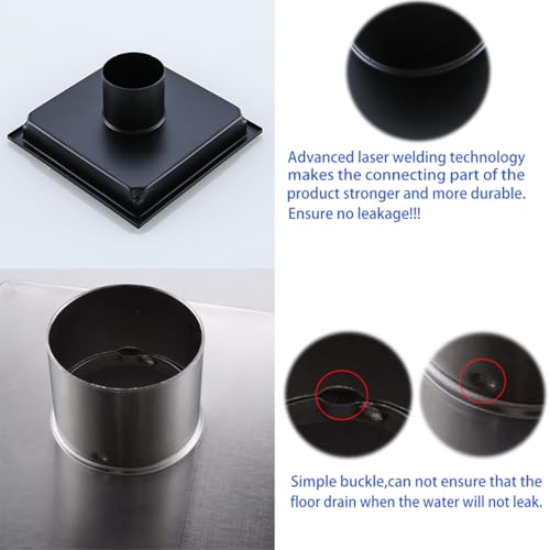 Square Shower Drain 6 Inch Oil Rubbed Bronze,Quadrato Pattern Grate Removable, Hair Strainer,SUS304 Stainless Steel,SW98738-ORB-15a. - color: Oil Rubbed Bronze