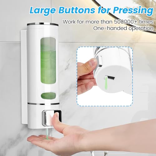 Foam Hand Liquid Soap Dispenser, 400ml Bathroom Shower Dispenser Gel Container Shower Pump Dispenser and Organizer for Bathroom Kitchen Hotel, Refillable Liquid Lotion Soap Dispenser Wall Mounted - color: White