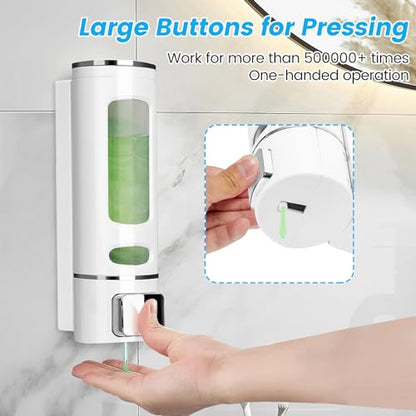 Foam Hand Liquid Soap Dispenser, 400ml Bathroom Shower Dispenser Gel Container Shower Pump Dispenser and Organizer for Bathroom Kitchen Hotel, Refillable Liquid Lotion Soap Dispenser Wall Mounted - color: White