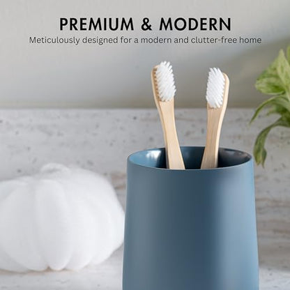 Yew Design Matte Blue Bathroom Toothbrush Holder Cup - Round - color: Round Matte Blue