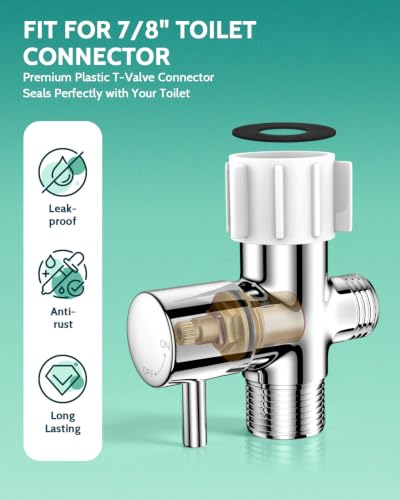 LUFEIDRA Handheld Bidet Sprayer, Adjustable Water Pressure, RV Toilet Use | Upgraded Leak-Free PVC Bidet Hose, 7/8" Brass T-valve, Stainless Steel, Feminine Wash, Cloth Diaper Rinse, Easy Install - color: Stainless Steel (Pro-Seal), size: 1 Pack