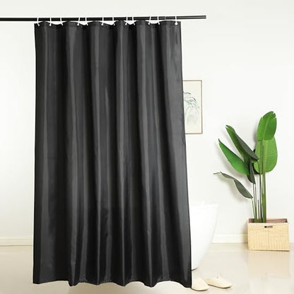 Fabric Black Shower Curtain Liner, Washable Light Weight Cloth Shower Curtains Bathroom with Bottom Weight, Water Repellent, 72x72 inch - color: Black, size: 72"W x 72"L (Pack of 1)