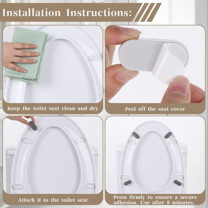 12 Pcs Bidet Height-increasing Pads Toilet Seat Riser for Bidet Universal Self Adhesive Toilet Seats Buffer with 2 Heights Adjustment 2 Styles Toilets Seats Risers Spacers