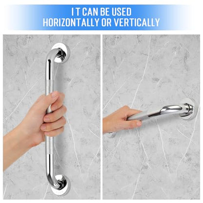 2 PCS Shower Grab Bars for Seniors 24 Inch Bathroom Safety Shower Handle | Stainless Steel Bathroom Balance Bar, Anti Slip Hand Rail Support, Assist Bath Handrails for Handicap, Elderly, Pregnant - size: 2 PCS-24IN