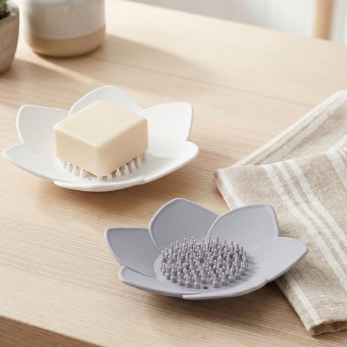 2 Pcs Shower Steamer Tray, Shower Steamer Holder with Self Draining | Silicone Showers Soap Tray Dish For Bathroom Counter, Kitchen Sink, Showers Bathtub Soap Holder