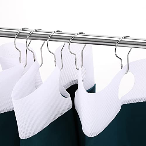 Queekay Metal Shower Curtain Hooks Reusable Hanging Clips,Silver,60 Pcs | Metal Rings for Bathroom Shower, Bedroom Curtains hooks, Rust Resistant Finish, Versatile Hangers, Home Kitchen Hanging Clip - color: Silver