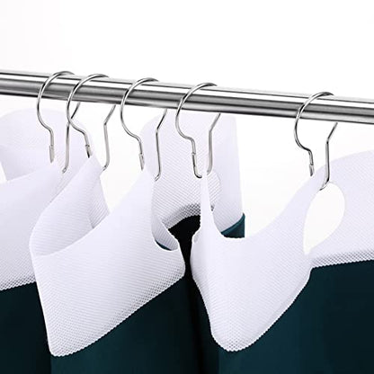 Queekay Metal Shower Curtain Hooks Reusable Hanging Clips,Silver,60 Pcs | Metal Rings for Bathroom Shower, Bedroom Curtains hooks, Rust Resistant Finish, Versatile Hangers, Home Kitchen Hanging Clip - color: Silver
