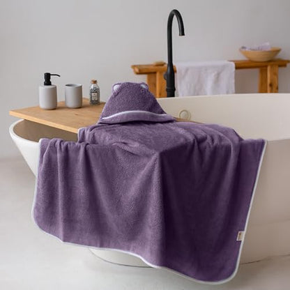 Premium Toddler Towels with Hood - Extra Soft Rayon from Bamboo Toddler Bath Towel (Purple) - color: Purple