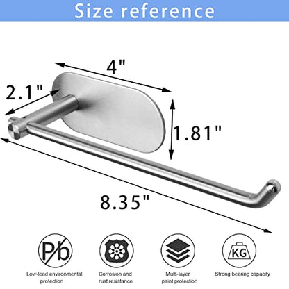 TocTen Stainless Steel Hand Towel Rod, No Drilling Stick on Wall Bar, Strong Self Adhesive Rack/Hanger for Bathroom Kitchen (Brushed Nickel) - color: Brushed Nickel, size: 1 Pack 8.35 inch