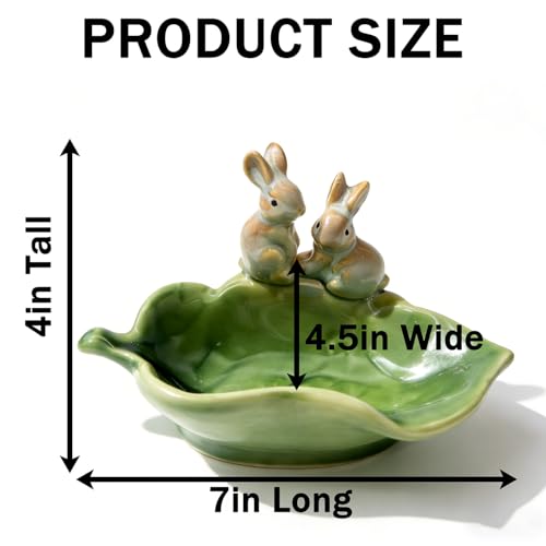Ceramic Rabbit Soap Dish, Decorative Bunny Candy Dish | Cute Soap Dish, Tray for Bathroom Counter & Shower,Bathroom Accessories