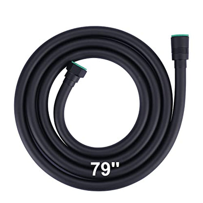Aleasha Shower Hose, 79 Inches Extra Long Shower Head Hose Extension for Bathing Toilet Cleaning Dogs Bathroom Bathing Matte Black Handheld Shower Hose - color: Black, size: 79inch