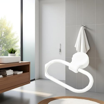 White Towel Ring Towel Rack Hand Holder for Bathroom Self Adhesive Non Punching Adhesive Towel Ring Kitchen Cloth Hanger Bath Towel Bars
