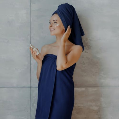 SmoothNovelty 2 Pcs Oversized Bath Towels 40 x 80 Inch, Extra Large Bath Sheets Microfiber Lightweight & Quick Dry, Jumbo Shower Towels for Adults Beach, Gym, Pool, Spa, Travel (Dark Blue) - color: Dark Blue