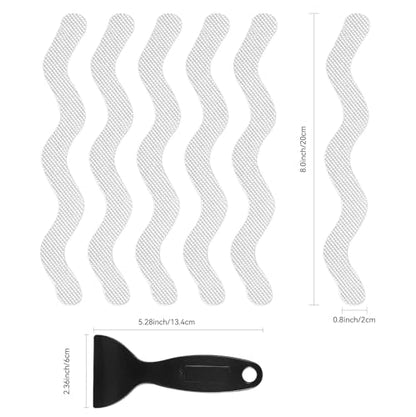 24 PCS Anti Slip Shower Stickers, Safety Bathtub Non Slip Strips, Adhesive Decals Anti Skid Tape with Scraper for Tub, Shower, Steps, Floor, Stairs - color: Clear