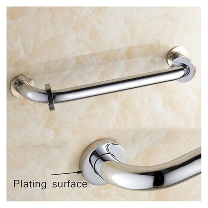Grab Rails Bathroom Copper Grab Bar, Polished Chrome Anti-Slip Grab Rails for Bathtub, Safety Shower Handrails Support Rail, Towel Rack, Looks Good and Very Secure Toilet