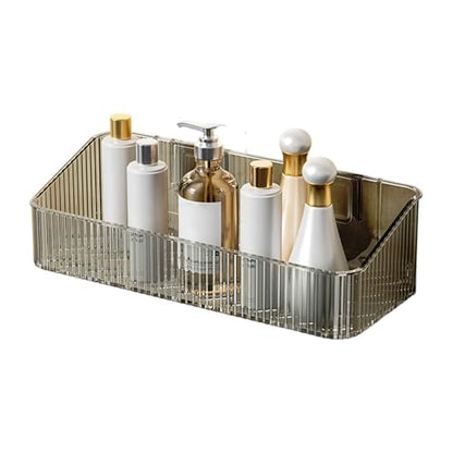 Adhesive Shower Caddys,Bath Organizers with Large Capacity,Not Drilling Bathroom Organizers Shelves Kitchen Racks - color: Gray