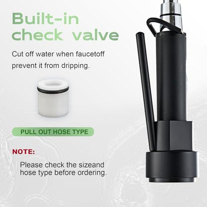 Pull Down Kitchen Faucet Replacement Head, 3-Mode Spray Head with Stream/Spray/Pause, High Pressure Anti-Clog Nozzle, Easy Installation, Universal Fit for Most Kitchen Faucets Matte Black - color: Industrial Spray Head - Matte Black