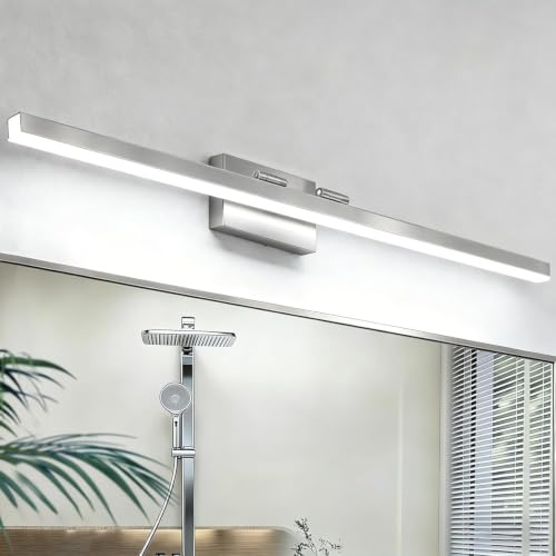 IZORRO Modern Bathroom Vanity Light 48 inch, Rotatable, 36W Dimmable Led Bathroom Light Fixture Over Mirror, Chrome Vanity Light Bar (Cool White 6000K) - color: Chrome-6000K, size: 48 inch