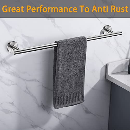 Brushed Nickel Bath Towel Bar Single Bars Towel Rack Rod Classic Wall Mounted SUS304 Stainless Steel Bathroom Towel Holder Toilet Kitchen Towel Shelf Single Layer,33 inches - color: Brushed Nickel, size: 33inch