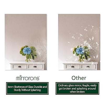 Frameless Wall Mirror 24"x32" Bathroom Vanity Mirror Shatterproof | Modern Wall Mount Mirror, Horizontal & Vertical, Rectangle Mirror for Over Sink, Living Room, Bedroom - size: 24"L x 32"W
