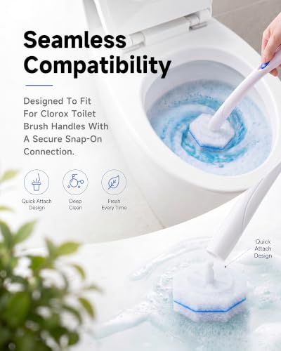 50 Count Toilet Wand Refills Compatible with Clorox Toilet Wand | 3-Layer Toilet Bowl Cleaners & High-Density Toilet Scrubber Refills - No Falling Apart, Instant Foam for Bathroom Cleaning - size: 1 Count (Pack of 50)