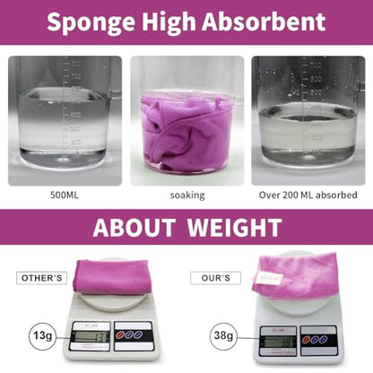 Premium Microfiber Cleaning Cloths, Ultra Absorbent Lint-Free Reusable Towels for Kitchen, Glass, Countertops, Stainless Steel & Household Cleaning, 400 GSM, 12" x 12" - color: Purple