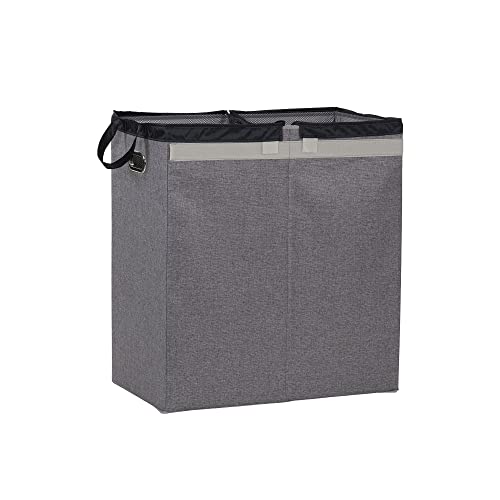 Household Essentials Collapsible Laundry Sorter with Lid, Gray - color: Grey, style: Double