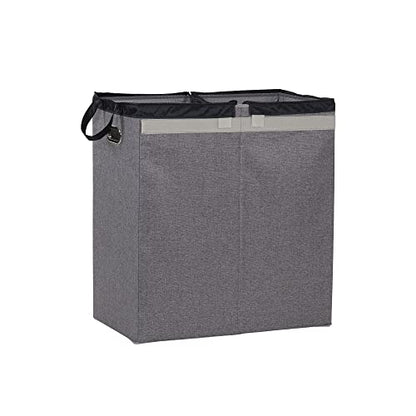 Household Essentials Collapsible Laundry Sorter with Lid, Gray - color: Grey, style: Double