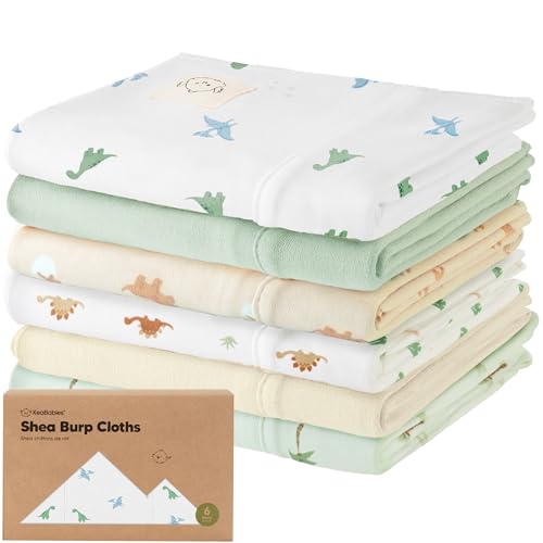 Organic Burp Cloths Baby Boy, Girl, 6-Pack Large Burping Cloths (Roarsome) | 100% Cotton Burp Clothes for Babies, Newborns Spit Up Rags, Super Soft, Absorbent Towels, Gender Neutral, Machine Washable - color: Roarsome, style: Shea