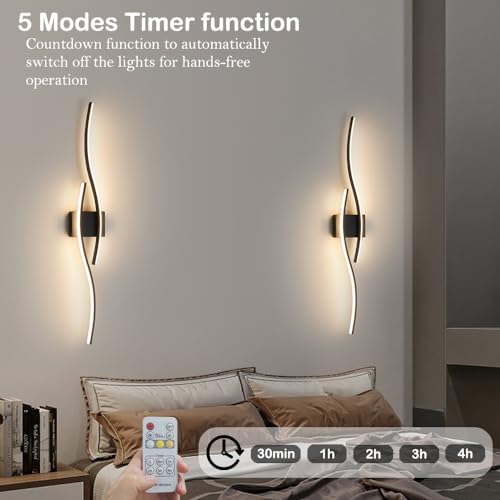 Daunton Black Vanity Lights Fixtures Over Mirror, Modern LED Bathroom Light Fixture with Remote Control, 3CCT Dimmable Bathroom Vanity Light 40.5 inch Wall Sconce Lighting for Bedroom, Living Room - color: Black