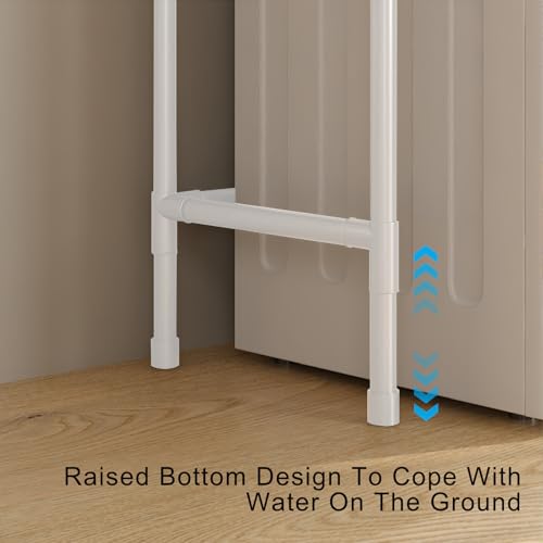 3-Tier Over-The-Toilet Storage Shelf - Sturdy Stainless Steel Bathroom Organizer for Toiletries, Towels & Essentials - Space-Saving Design - color: White