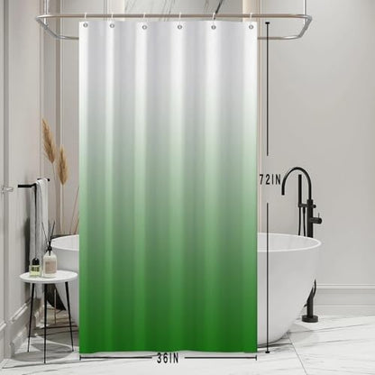 Ombre Lime Green Stall RV Shower Curtain with Hooks 36x72inches | Machine Washable Waterproof, Modern Solid Boho Gradient, Bathroom Dorm Hotel Room Divider, Easy to Install, Window Curtain - color: Lime Green, size: 36"W x 72"L (Pack of 1)