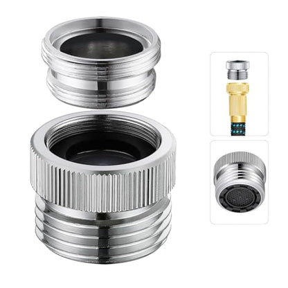 Faucet Adapter with Aerator Faucet to Hose Adapter 3/4" GHT Thread Chrome | Faucet Adapter to Garden Hose Attachment for Sink Faucet to Garden Hose Adapter - color: Faucet Hose Adapter-A