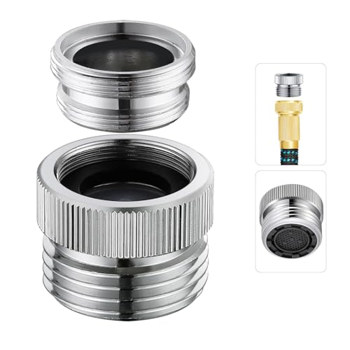 Faucet Adapter with Aerator Faucet to Hose Adapter 3/4" GHT Thread Chrome | Faucet Adapter to Garden Hose Attachment for Sink Faucet to Garden Hose Adapter - color: Faucet Hose Adapter-A