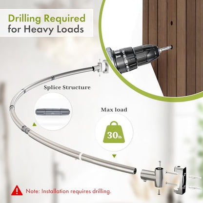 AmazerBath 20-84 Inches Arched Curved Shower Curtain Rod, Heavy Duty Shower Rod Rust Proof Bathroom Curtain Rod, Adjustable Telescoping Design Easy Segmented Installation, Need to Drill, Nickel - color: Nickel