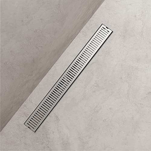 VIGO Elan 24 in. Linear Shower Drain in Brushed Nickel - VG07002BN - color: Brushed Nickel, size: 24 in.
