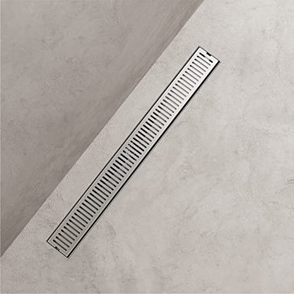 VIGO Elan 24 in. Linear Shower Drain in Brushed Nickel - VG07002BN - color: Brushed Nickel, size: 24 in.