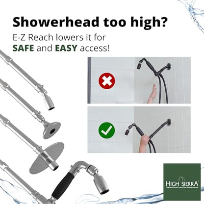 High Sierra® Solid Lead-Free Metal 6″ Shower Arm Extension. Lowers height of fixed and handheld shower heads. Will support the Weight of Handheld and Combination Shower heads - Brushed Nickel - color: Nickel