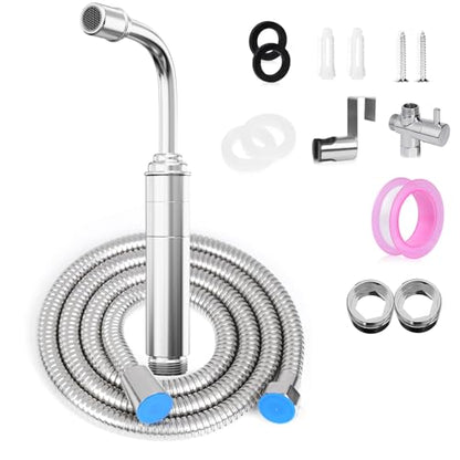 Handheld Toilet Bidet Sprayer for Toilet - Adjustable Flush Angle & Water Pressure for Bathroom Diaper Shower, All Brass Handheld Bidet Sprayer with Superior Complete Spray Hoses Kit (Sliver) - color: Sliver
