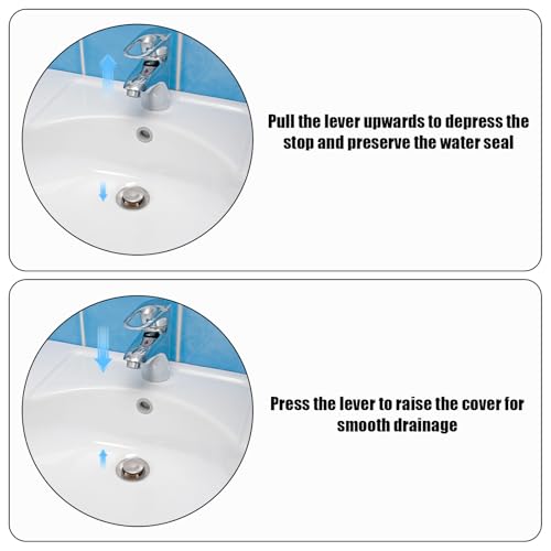 Universal Sink Drain Parts for Pfister PF0906, Lavatory Pop Up Stopper Assembly with Plug Pivot Ball Pull Rod & Linkage Bathroom Drain Repair Kit Replacement Part for PF WaterWorks PF0906